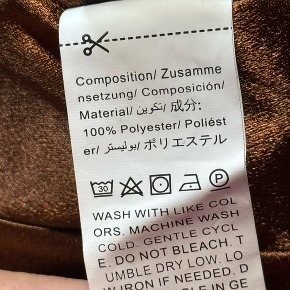 SHEIN PLUS Elegante Brown Satin Skirt‎ size 2XL and 1XL - Picture 9 of 11